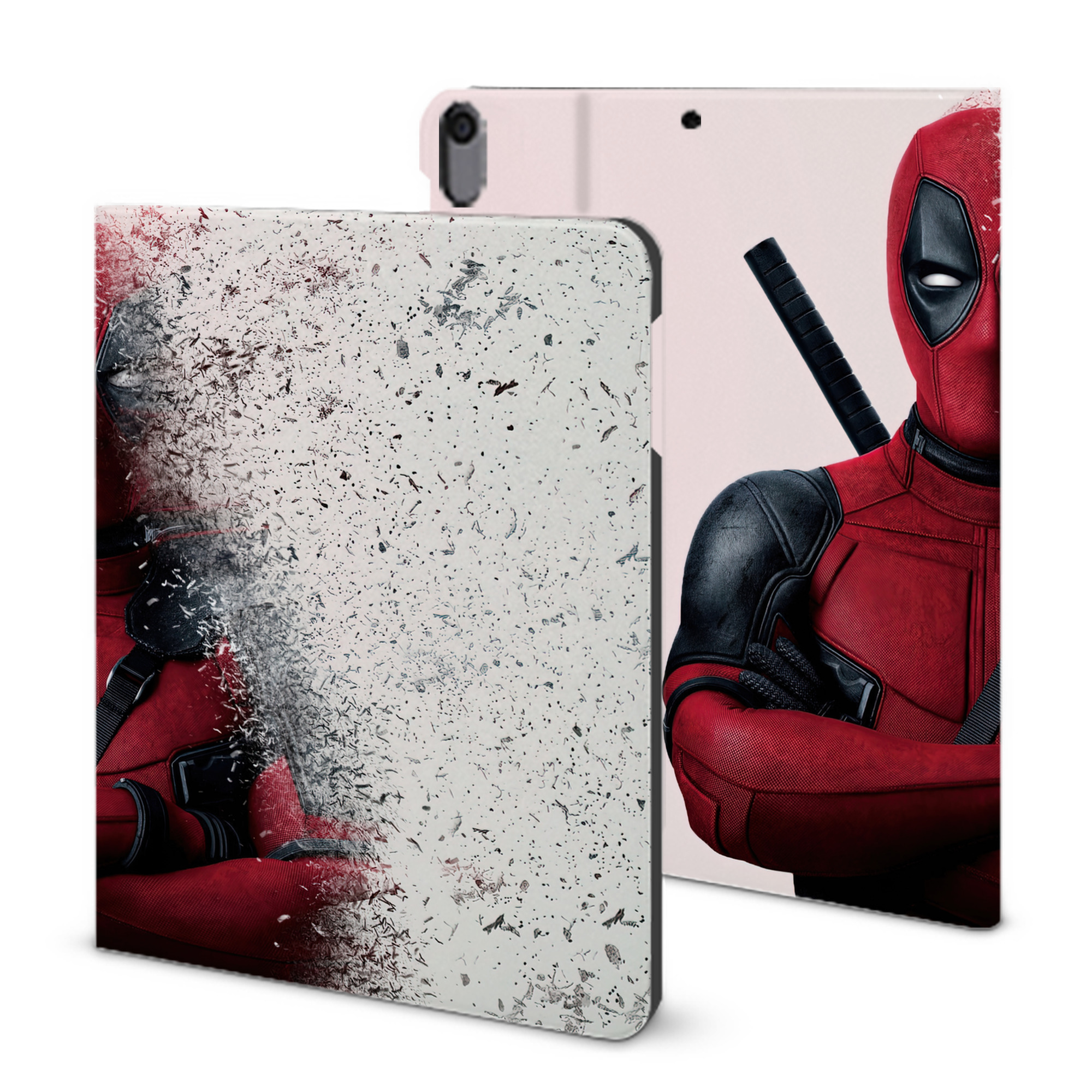 （画像用） Deadpool デッドプール IPad ケース ブック型 PUレザー TPU 耐衝撃 軽量 薄型 ペン収納なし 全面保護 IPad 各モデル対応